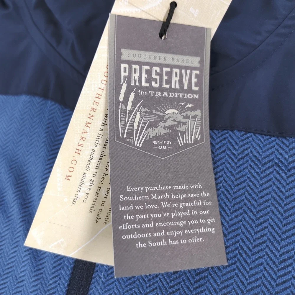 Southern Marsh FieldTec Karst Pullover Mens Small Blue Quarter Zip Stretch